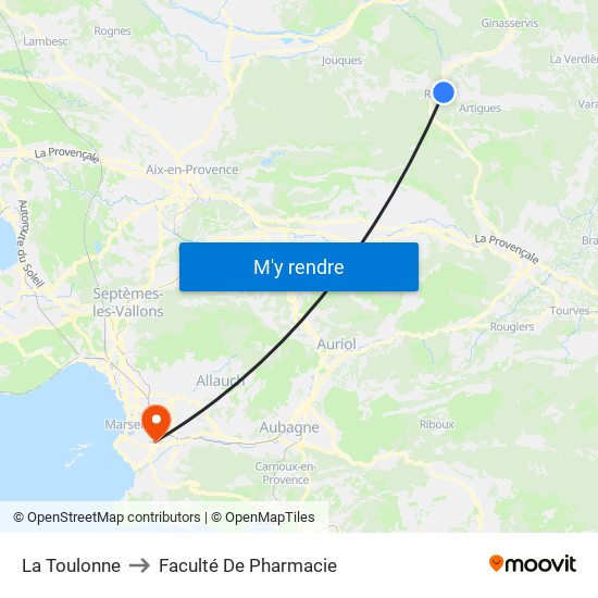 La Toulonne to Faculté De Pharmacie map