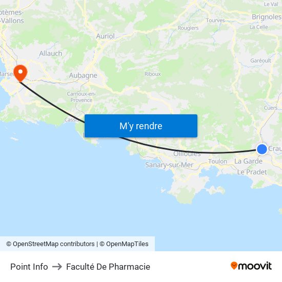 Point Info to Faculté De Pharmacie map