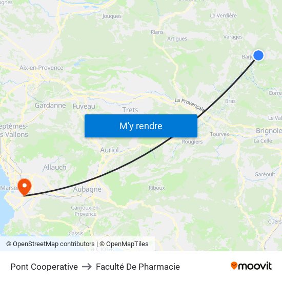 Pont Cooperative to Faculté De Pharmacie map