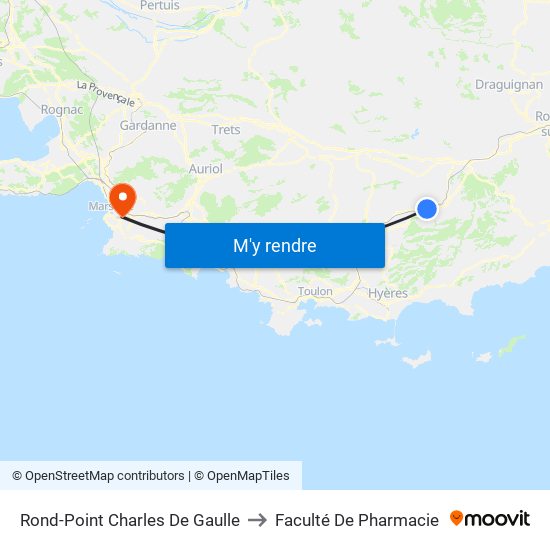 Rond-Point Charles De Gaulle to Faculté De Pharmacie map