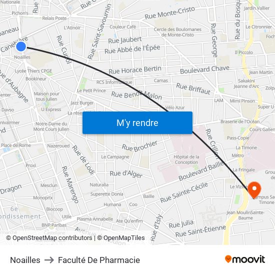 Noailles to Faculté De Pharmacie map