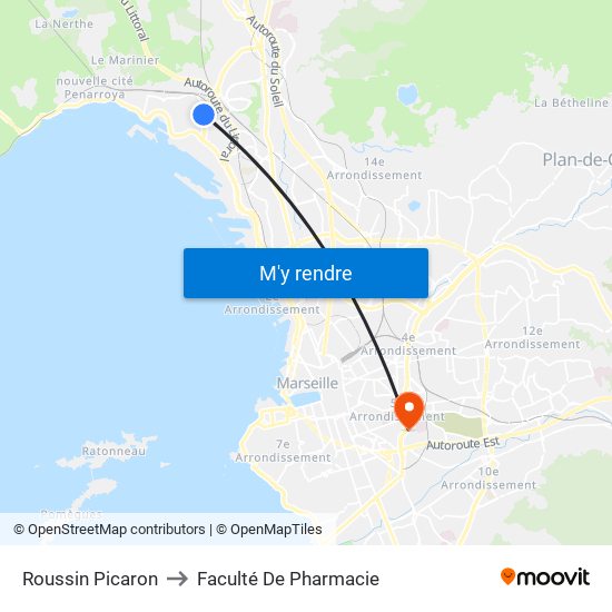 Roussin Picaron to Faculté De Pharmacie map