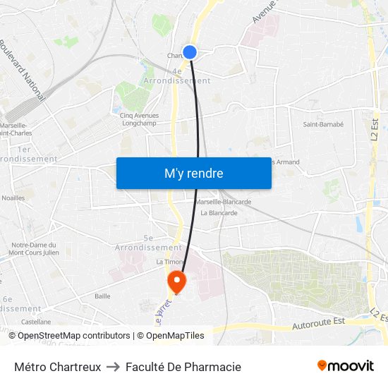 Métro Chartreux to Faculté De Pharmacie map