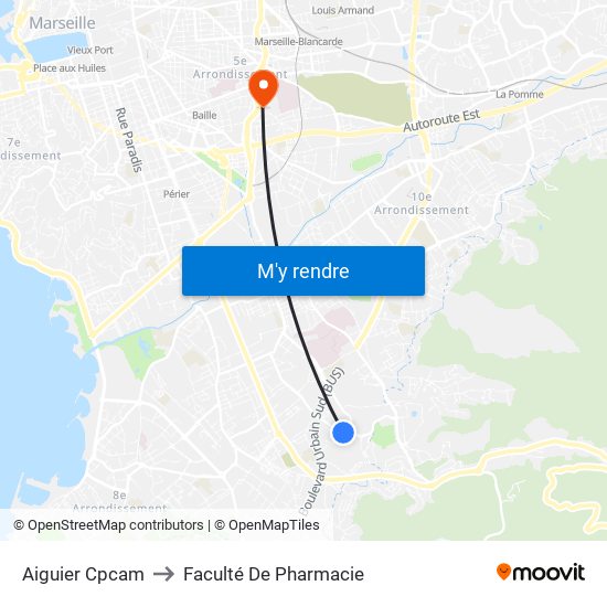 Aiguier Cpcam to Faculté De Pharmacie map