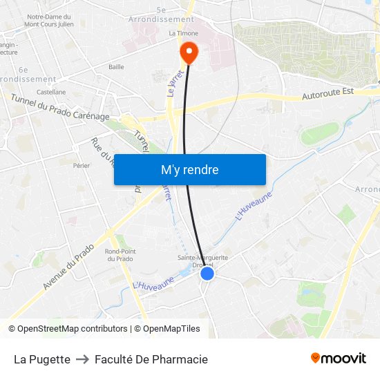 La Pugette to Faculté De Pharmacie map