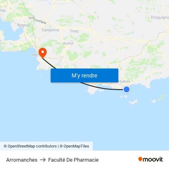 Arromanches to Faculté De Pharmacie map