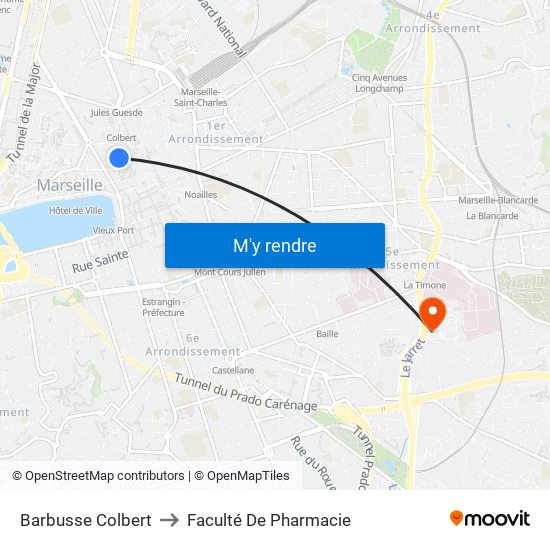 Barbusse Colbert to Faculté De Pharmacie map