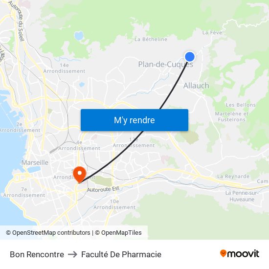 Bon Rencontre to Faculté De Pharmacie map