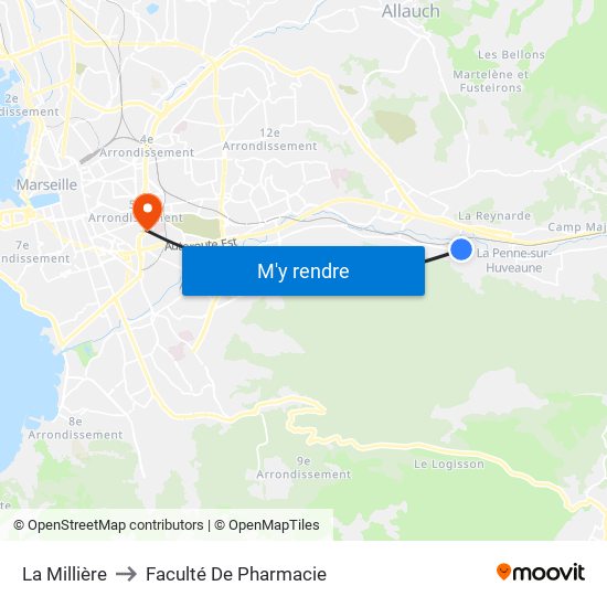 La Millière to Faculté De Pharmacie map