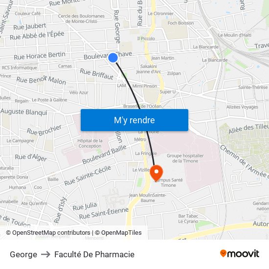 George to Faculté De Pharmacie map