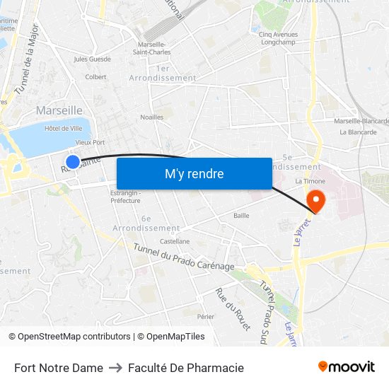 Fort Notre Dame to Faculté De Pharmacie map