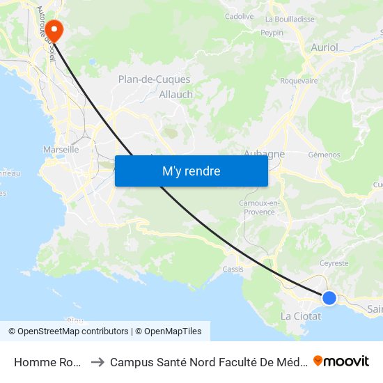 Homme Rouge to Campus Santé Nord Faculté De Médecine map