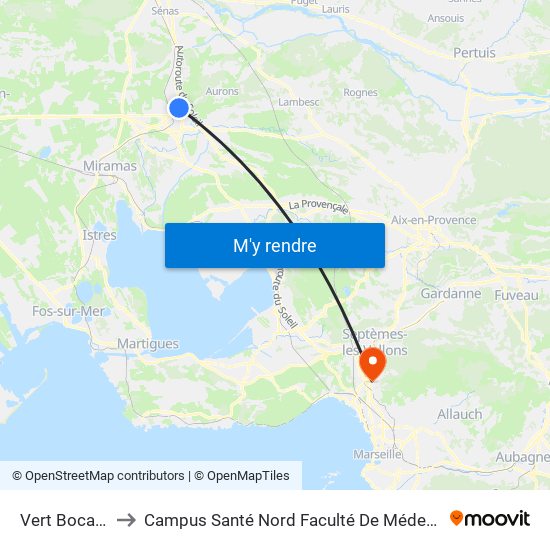 Vert Bocage to Campus Santé Nord Faculté De Médecine map