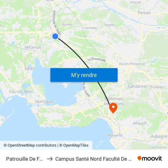 Patrouille De France to Campus Santé Nord Faculté De Médecine map