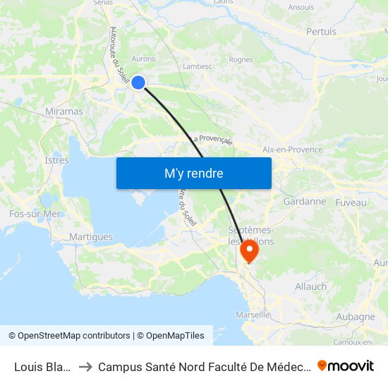 Louis Blanc to Campus Santé Nord Faculté De Médecine map