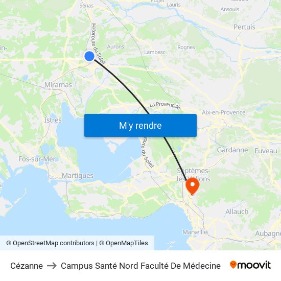 Cézanne to Campus Santé Nord Faculté De Médecine map