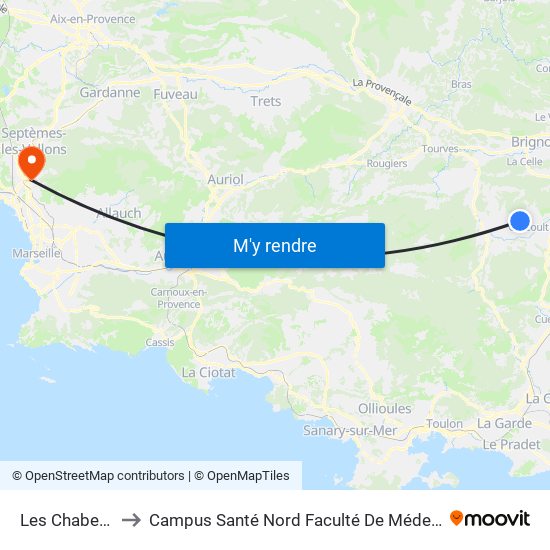 Les Chaberts to Campus Santé Nord Faculté De Médecine map