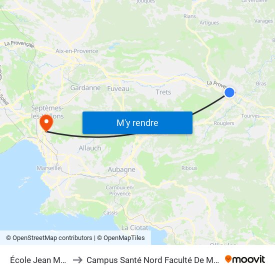 École Jean Moulin to Campus Santé Nord Faculté De Médecine map