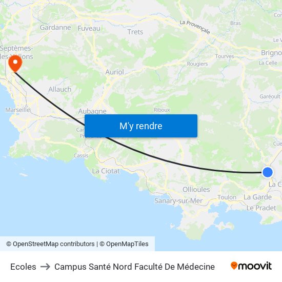 Ecoles to Campus Santé Nord Faculté De Médecine map