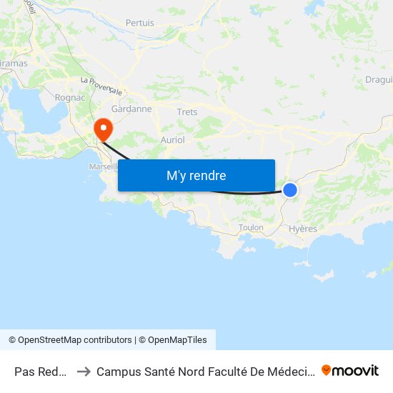 Pas Redon to Campus Santé Nord Faculté De Médecine map
