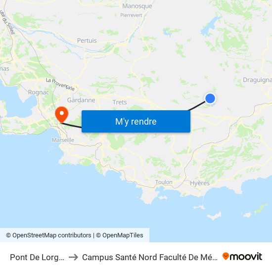 Pont De Lorgues to Campus Santé Nord Faculté De Médecine map