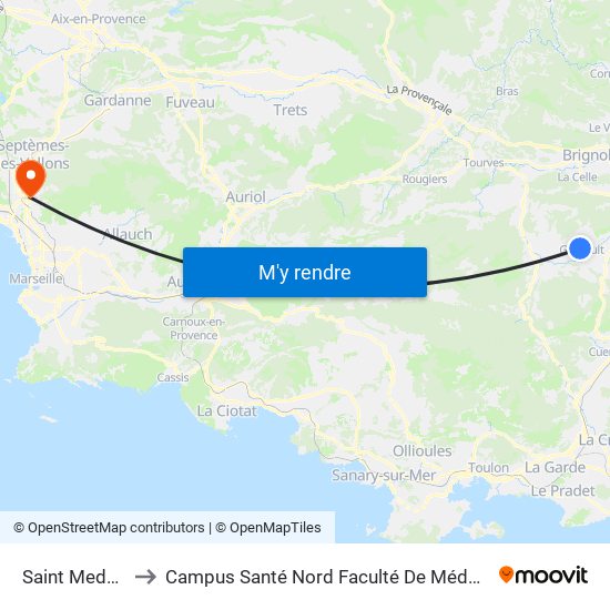 Saint Medard to Campus Santé Nord Faculté De Médecine map