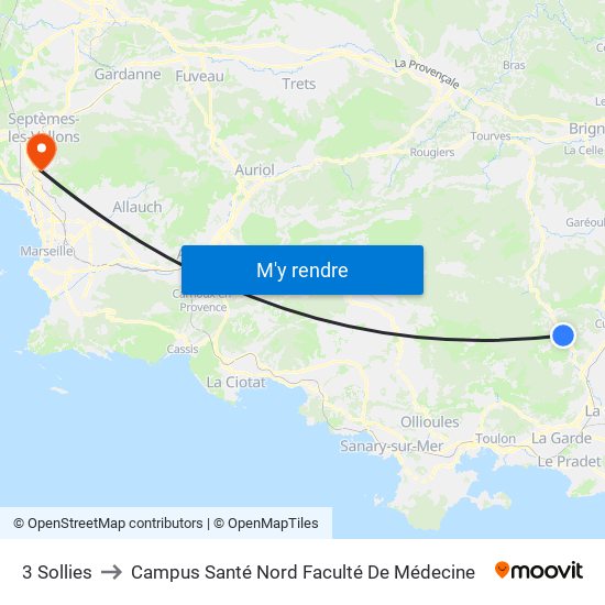 3 Sollies to Campus Santé Nord Faculté De Médecine map