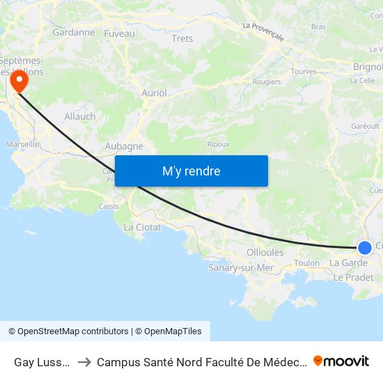 Gay Lussac to Campus Santé Nord Faculté De Médecine map