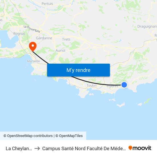 La Cheylanne to Campus Santé Nord Faculté De Médecine map