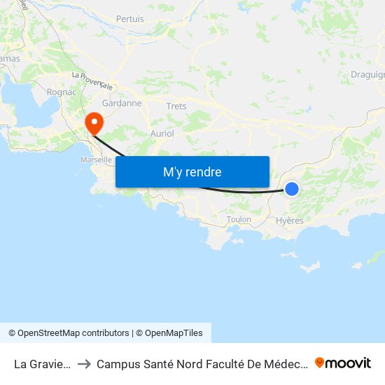 La Graviere to Campus Santé Nord Faculté De Médecine map