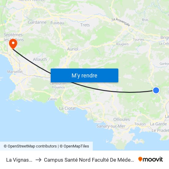 La Vignasse to Campus Santé Nord Faculté De Médecine map
