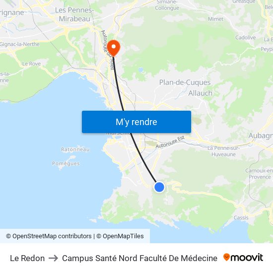Le Redon to Campus Santé Nord Faculté De Médecine map