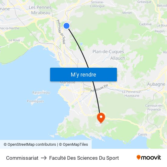 Commissariat to Faculté Des Sciences Du Sport map