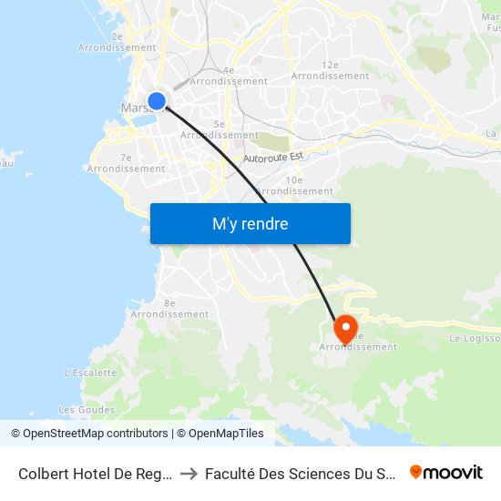 Colbert Hotel De Region to Faculté Des Sciences Du Sport map