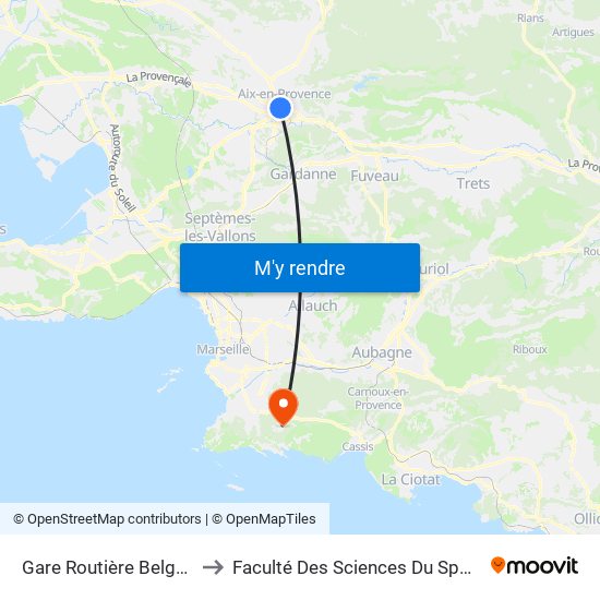 Gare Routière Belges to Faculté Des Sciences Du Sport map