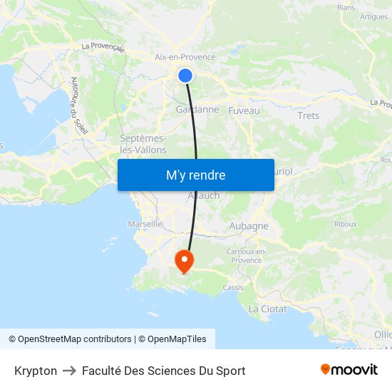 Krypton to Faculté Des Sciences Du Sport map