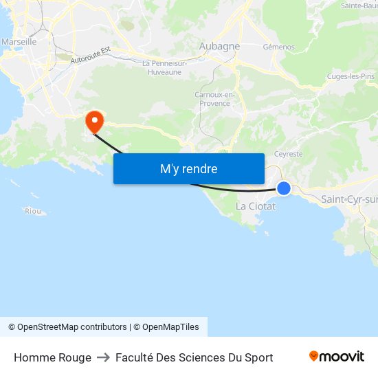 Homme Rouge to Faculté Des Sciences Du Sport map