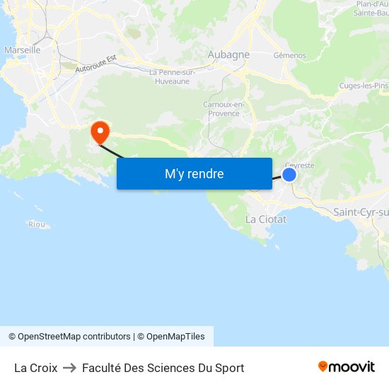 La Croix to Faculté Des Sciences Du Sport map