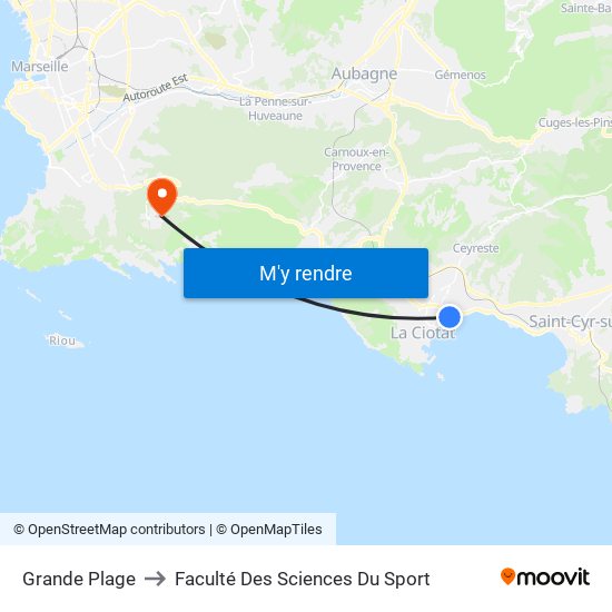 Grande Plage to Faculté Des Sciences Du Sport map