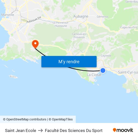 Saint Jean Ecole to Faculté Des Sciences Du Sport map