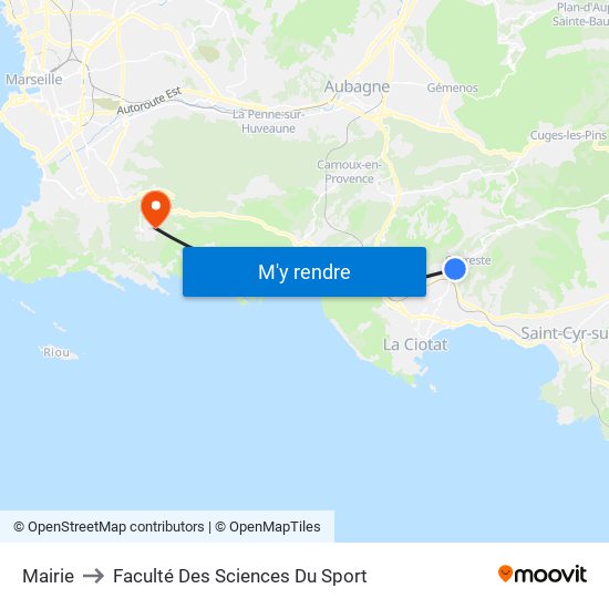 Mairie to Faculté Des Sciences Du Sport map