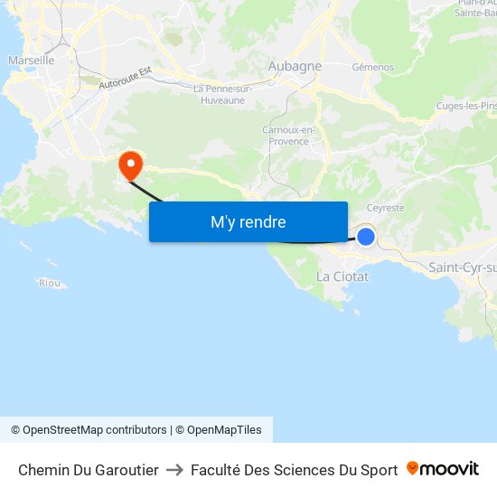 Chemin Du Garoutier to Faculté Des Sciences Du Sport map