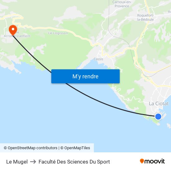 Le Mugel to Faculté Des Sciences Du Sport map