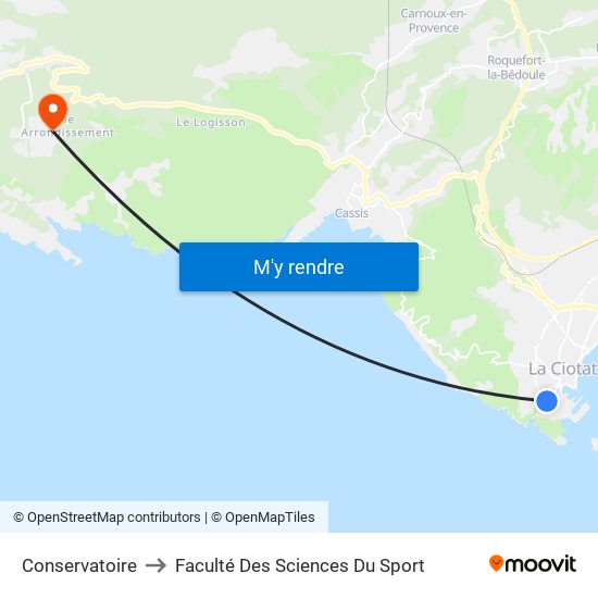 Conservatoire to Faculté Des Sciences Du Sport map