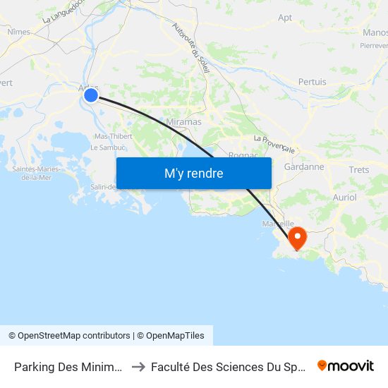Parking Des Minimes to Faculté Des Sciences Du Sport map