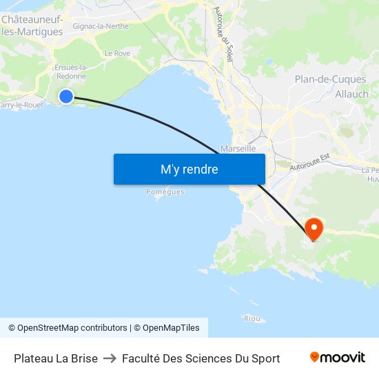 Plateau La Brise to Faculté Des Sciences Du Sport map