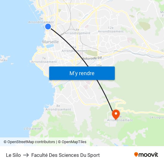 Le Silo to Faculté Des Sciences Du Sport map