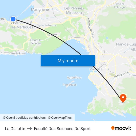 La Galiotte to Faculté Des Sciences Du Sport map