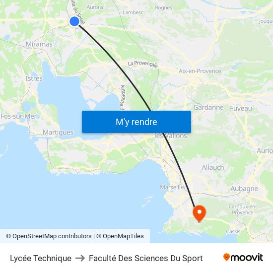 Lycée Technique to Faculté Des Sciences Du Sport map