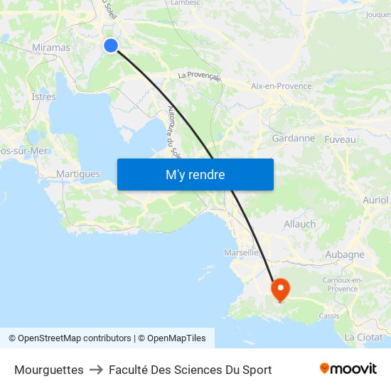 Mourguettes to Faculté Des Sciences Du Sport map